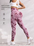 Tummy Control Tie-Dye Leggings – Seamless Workout Fit