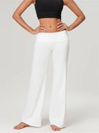 High-Waist FlowFold Flare Pants – Comfy & Stylish Stretch Loungewear
