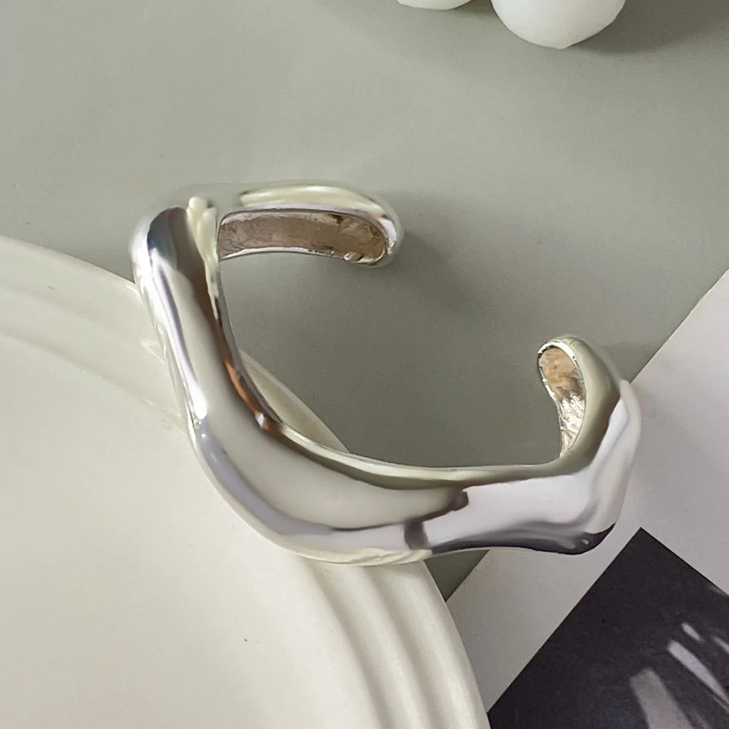Klobiges goldenes Manschettenarmband im Punk-Stil – unregelmäßiger geometrischer Vintage-Armreif für Frauen