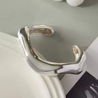 Klobiges goldenes Manschettenarmband im Punk-Stil – unregelmäßiger geometrischer Vintage-Armreif für Frauen