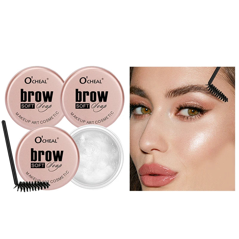 Stylingový gel na obočí 3D Feathery Wild Brow Wax, voděodolný, dlouhotrvající, snadno se nanáší, tvarující obočí, líčení, tvarující mýdlo, kosmetika