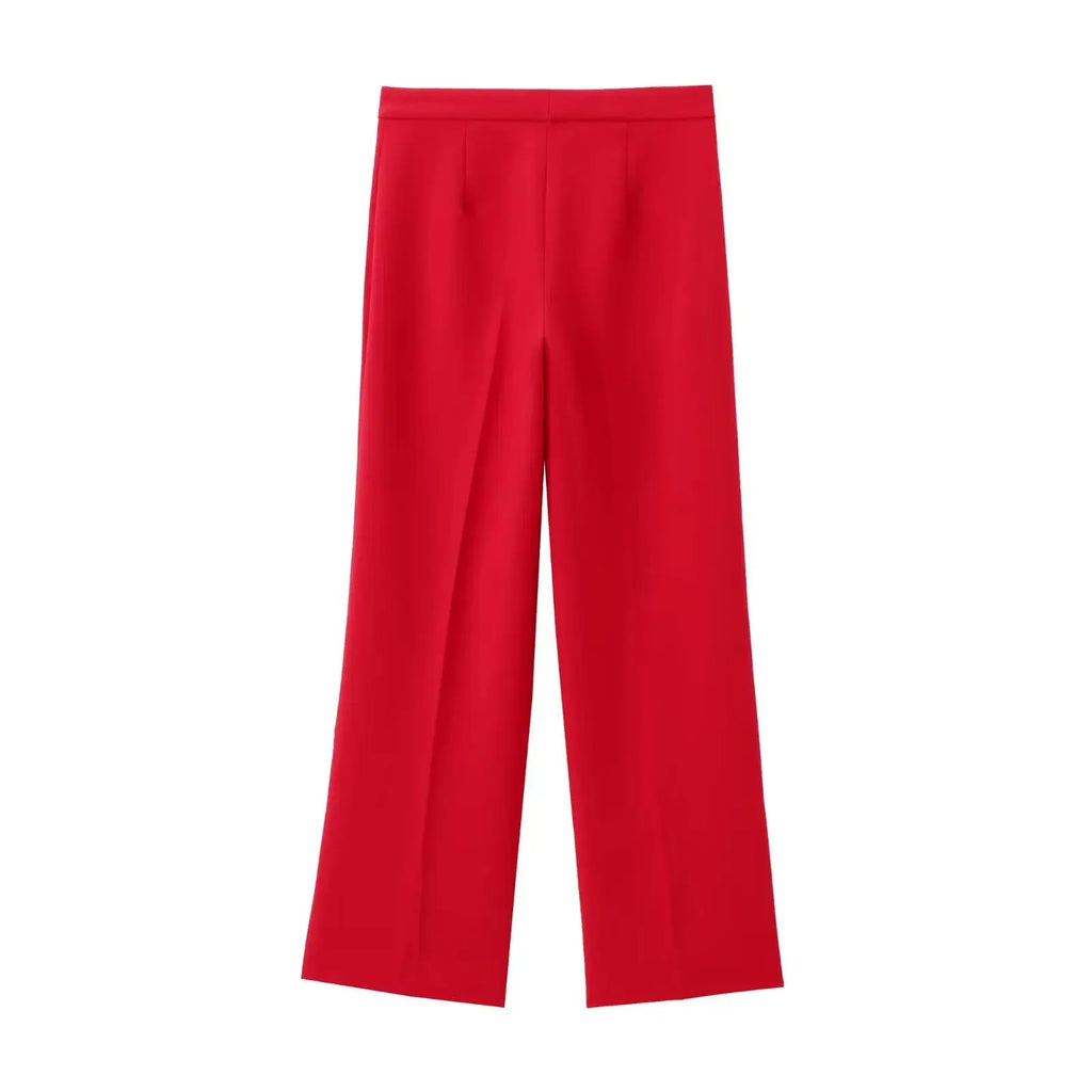 Women's Vintage Two-Piece Suit Set – Sleeveless Vest & Split Straight-Leg Pants | Spring Summer Office Outfit