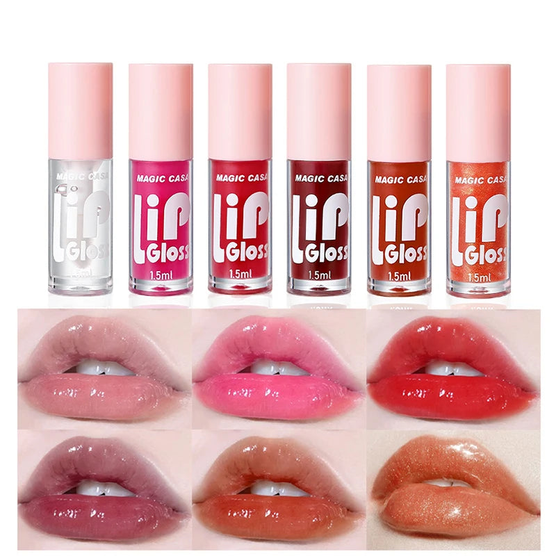 MAGIC CASA 6-Piece Jelly Lip Oil Set – Plumping & Hydrating Gloss with Long-Lasting Shine | 9ml Each