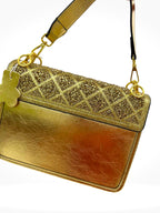 Diamond-Studded Quilted Shoulder Bag