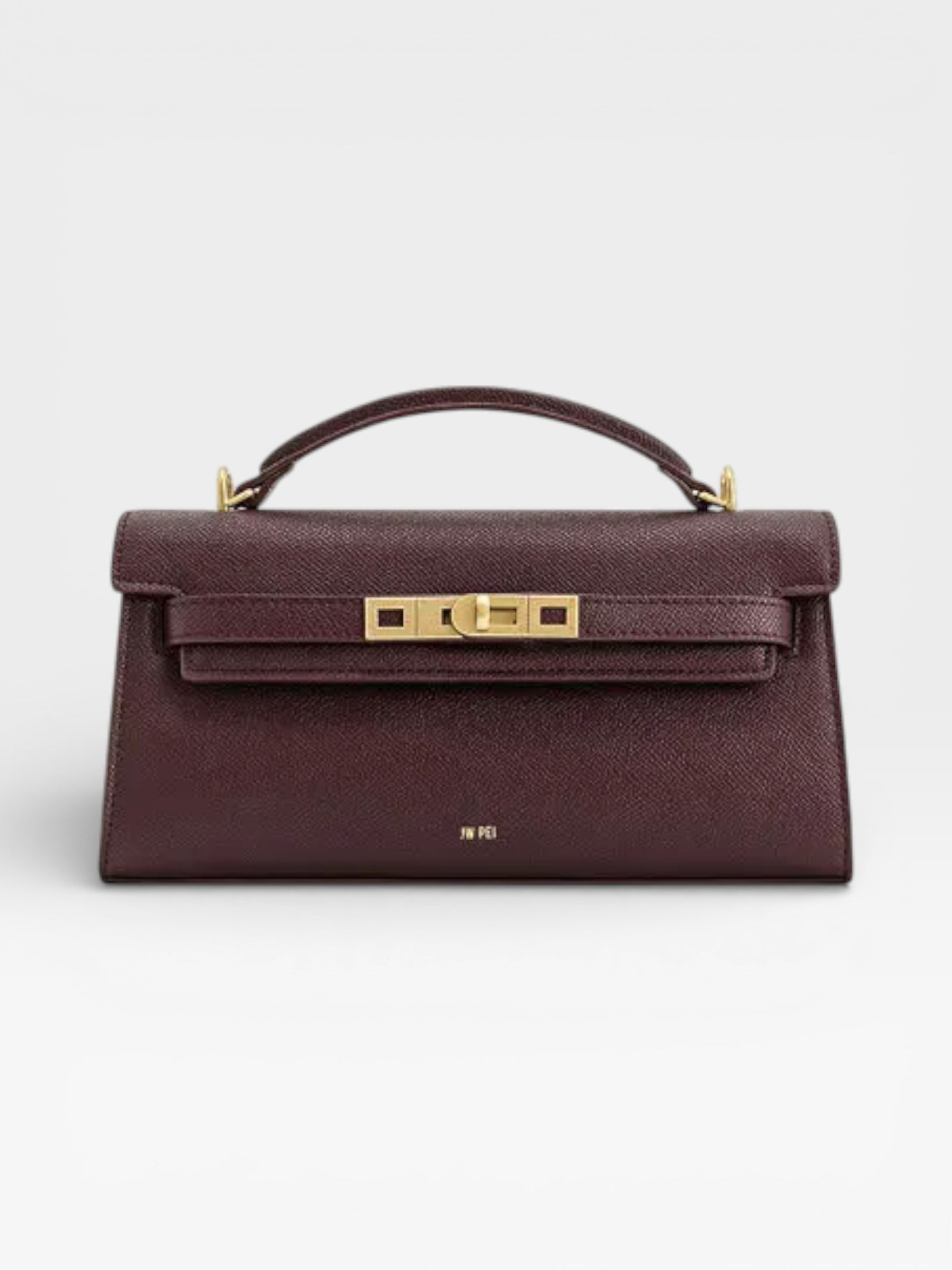 Crocodile-Embossed Leather Square Handbag