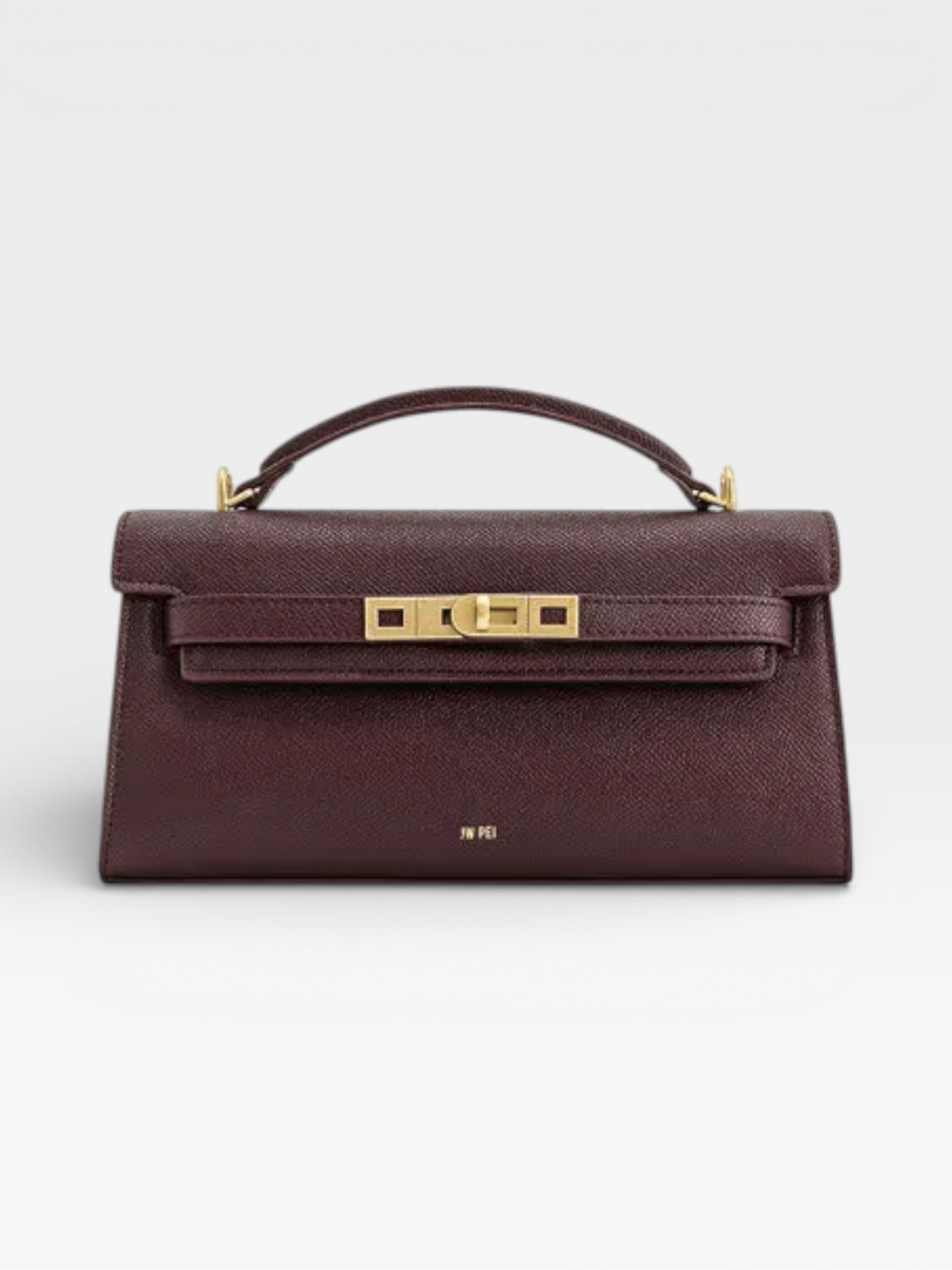 Crocodile-Embossed Leather Square Handbag