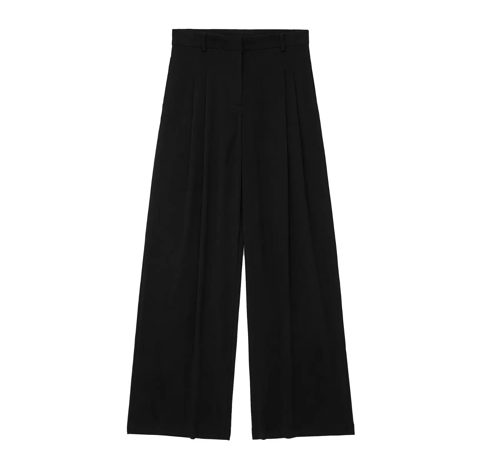 Women’s 2-Piece Office Set – Halter Vest Top & High Waist Wide-Leg Pants with Pockets