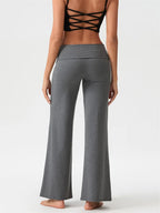 High-Waist FlowFold Flare Pants – Comfy & Stylish Stretch Loungewear
