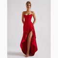 Strapless Asymmetrical Midi Dress – Sexy Backless Summer Dress with Empire Waist for Women