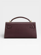 Crocodile-Embossed Leather Square Handbag