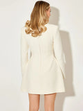 Half High Collar Long Sleeve Mini Blazer Dress - Sexy Slim Fit Bodycon Outfit