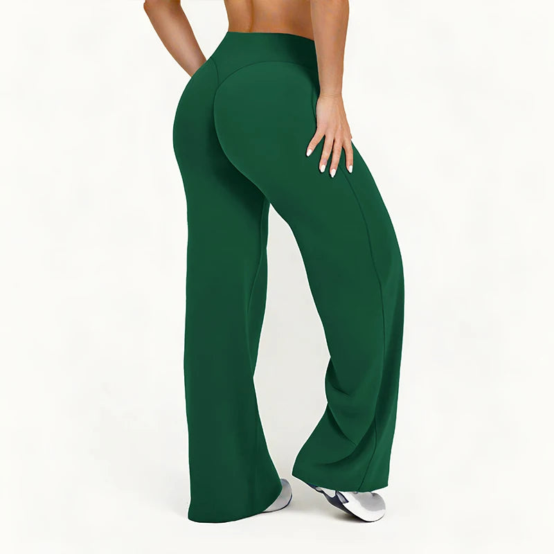 Ultra Soft Straight-Leg Yoga Pants – Mid-Waist Naked Feel Sport Trousers for Women