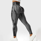 Seamless Tie-Dye Yoga Leggings – High-Waist Push-Up Fitness Tights for Women