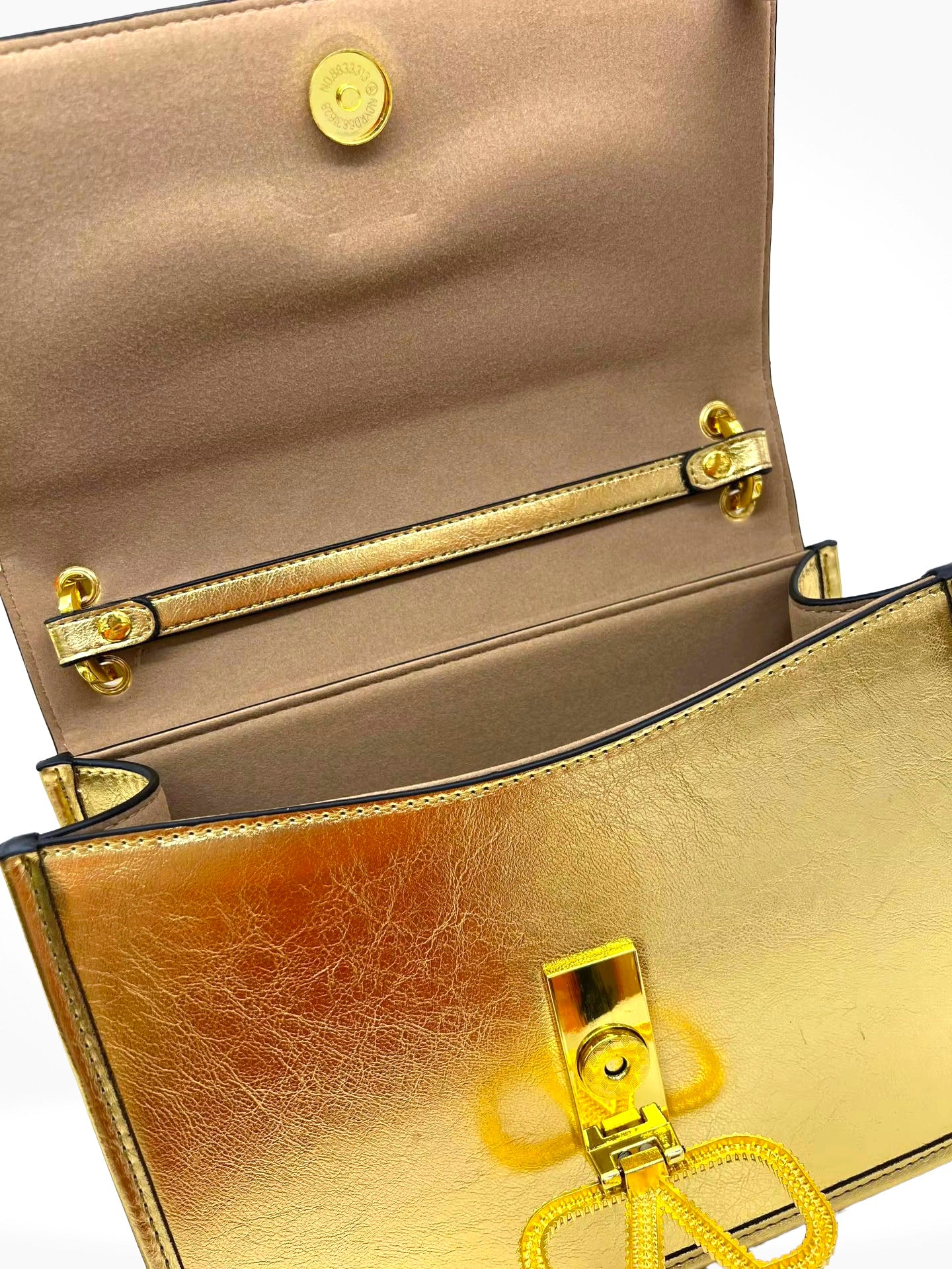 Diamond-Studded Quilted Shoulder Bag