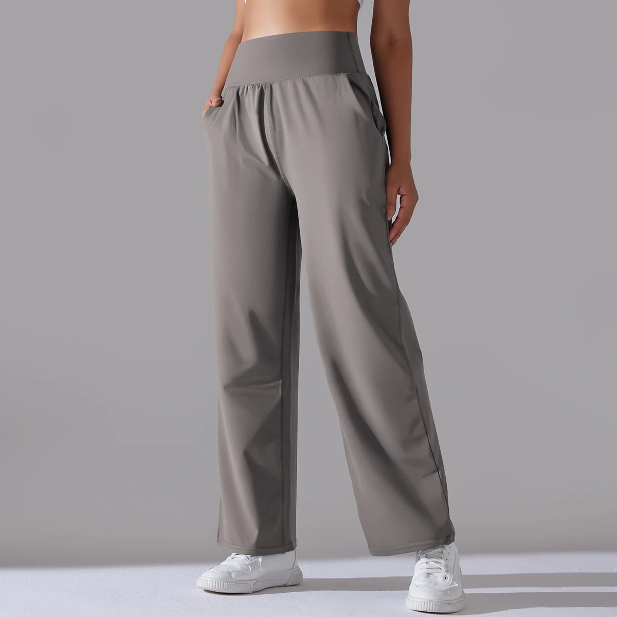 FlexDrift High-Waist Lounge Pants – Buttery Soft Wide-Leg Fit in Cocoa