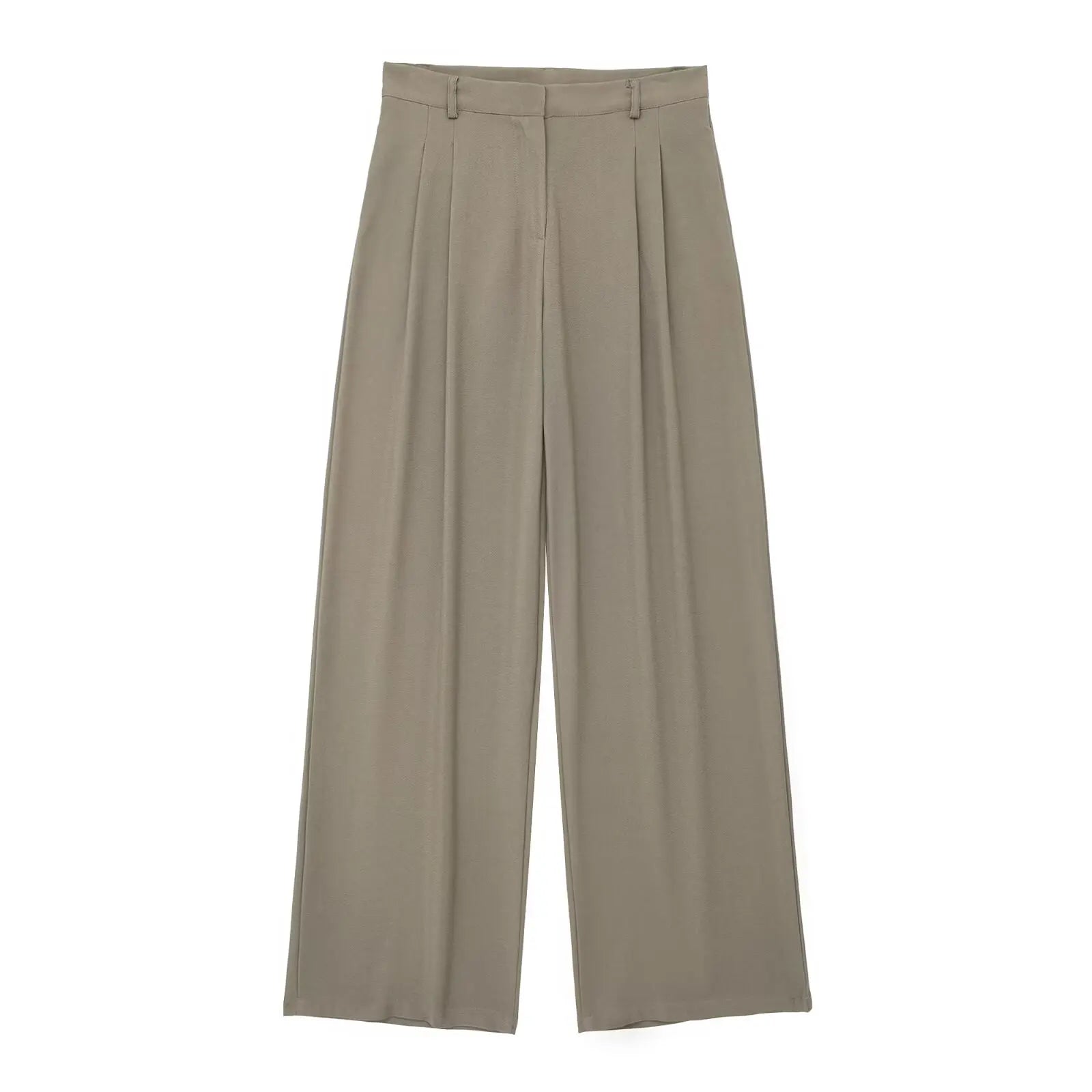 Women’s 2-Piece Office Set – Halter Vest Top & High Waist Wide-Leg Pants with Pockets