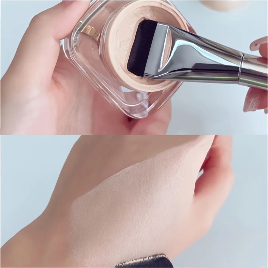 Flat-Head Foundation Brush – Ultra-Thin Traceless Makeup Brush for Smooth, Flawless Base | Wool Fiber & Metal Handle