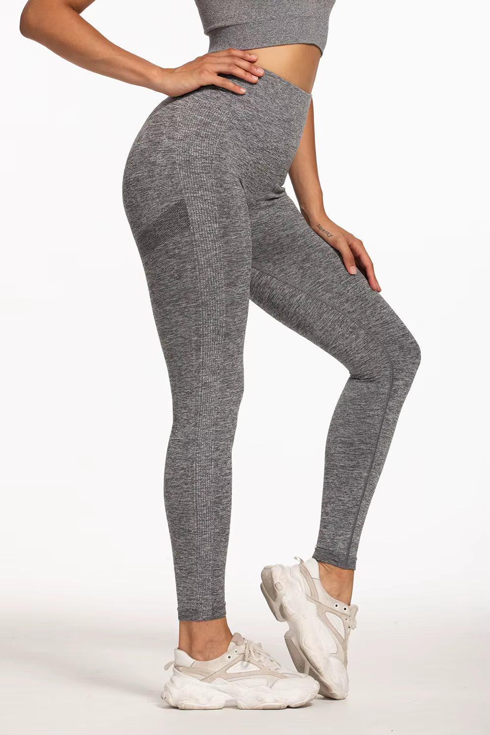 Leggings gainants sans coutures – Taille haute, effet froissé, pour l'entraînement et la mise en forme