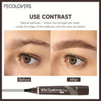 6 Colors 1pc Eyebrow Pen Waterproof 4 Split Tip Eyebrows Pen Eyebrow Tattoo Pen Waterproof Liquid Black Eyebrow Makeup Pencil