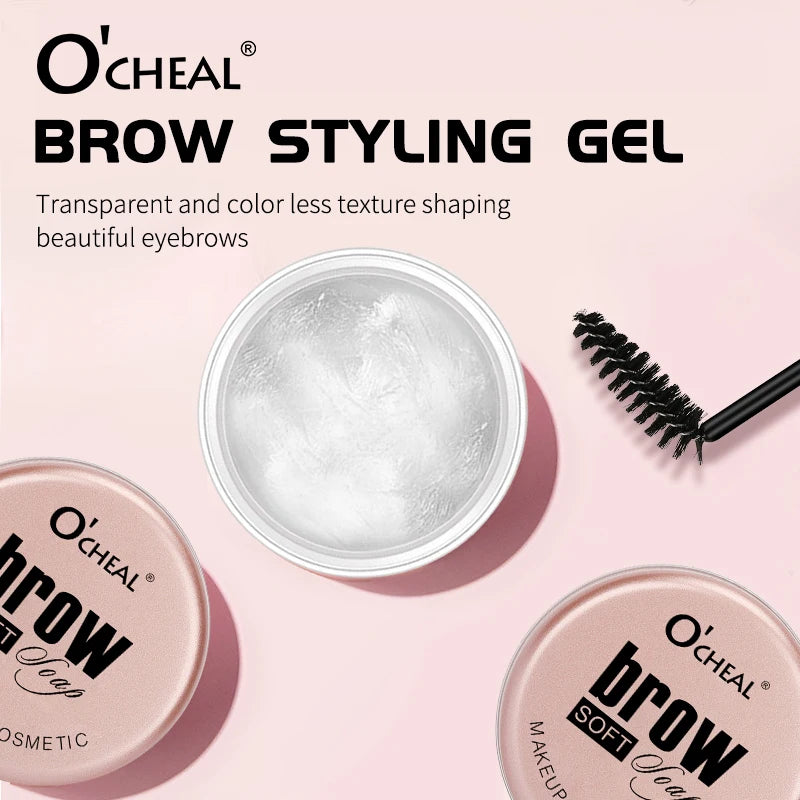Stylingový gel na obočí 3D Feathery Wild Brow Wax, voděodolný, dlouhotrvající, snadno se nanáší, tvarující obočí, líčení, tvarující mýdlo, kosmetika