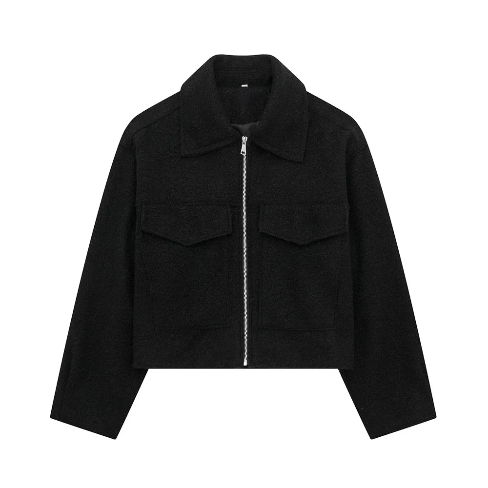 Tweed Cropped Zip Jacket – Urban Smart Casual