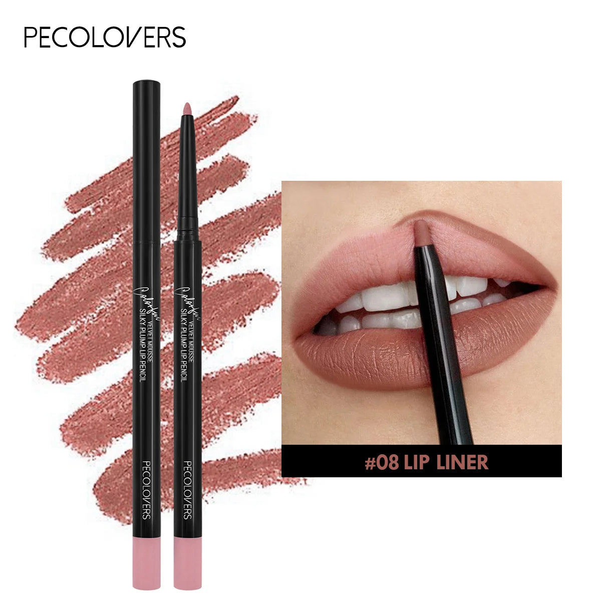 Waterproof Matte Lipliner Pencil – Long-Lasting Contour Tint for Lips | 12 Moisturizing Colors