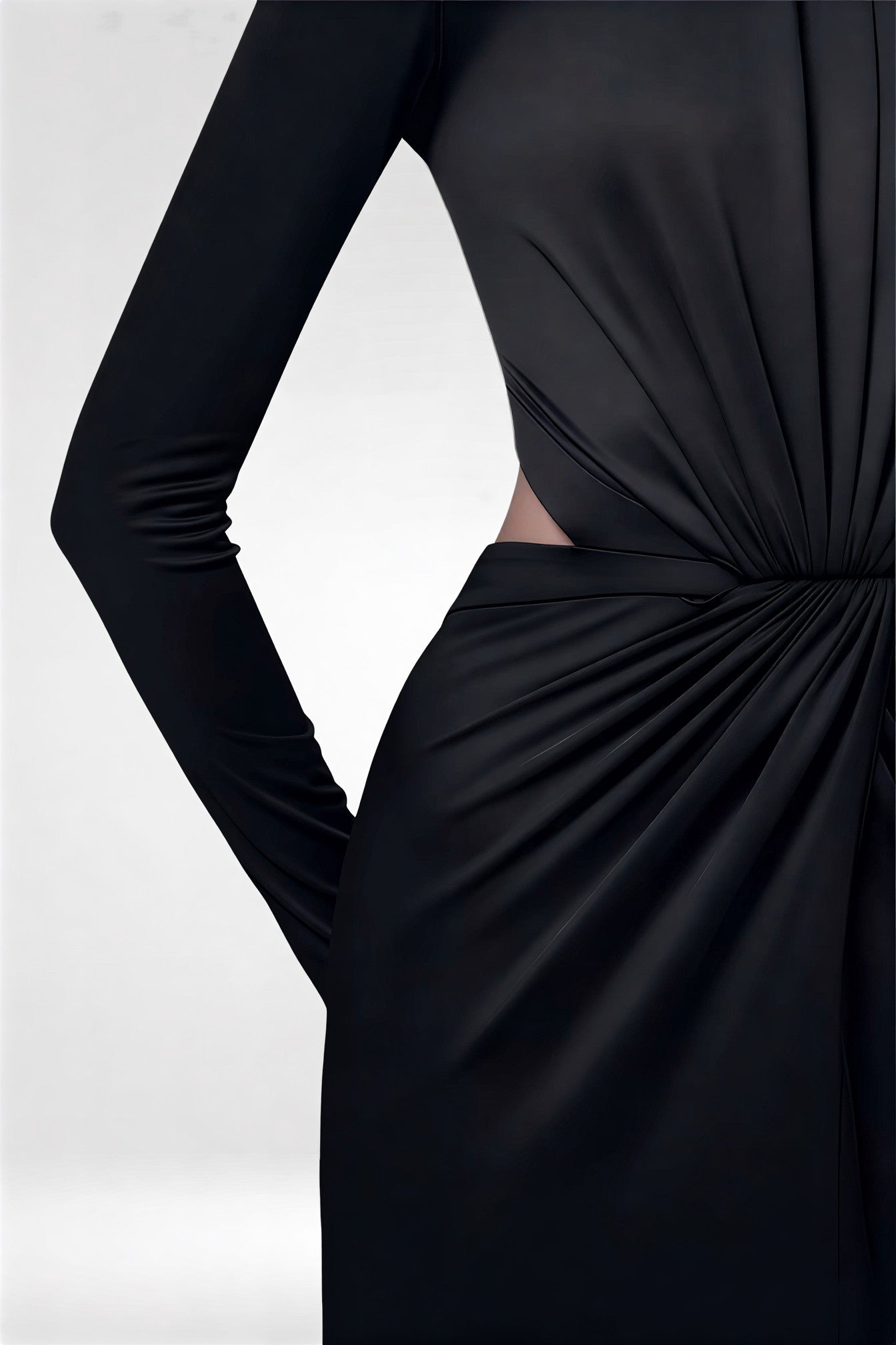 Maxi šaty s rolákem a odhalenými zády, prémiové velikosti