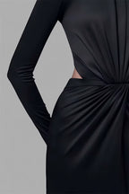 Premium Turtleneck Backless Split Maxi Dress