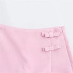 Split Buckle High Waist Skort