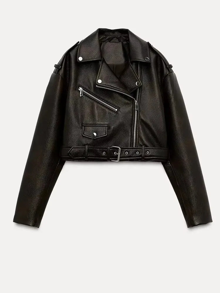 Light Faux Leather Biker Jacket