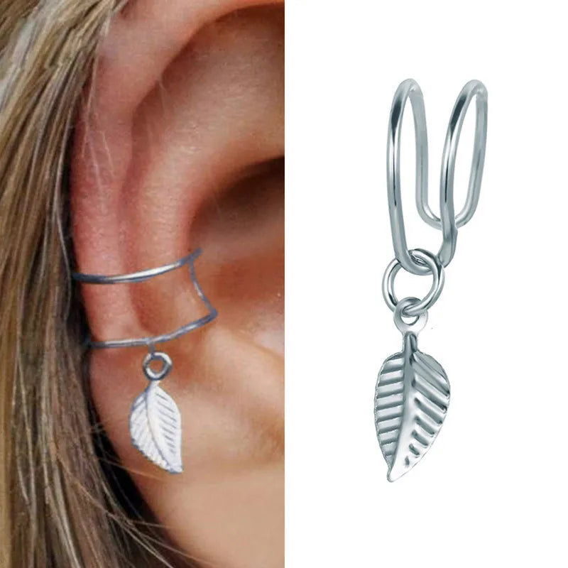Non-Piercing Leaf Ear Cuff – Gold-Plated Clip-On Earring