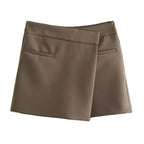 Split Mini Shorts Skirt with Pockets