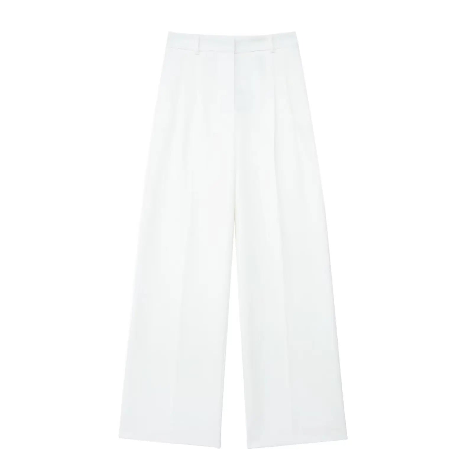 Women’s 2-Piece Office Set – Halter Vest Top & High Waist Wide-Leg Pants with Pockets