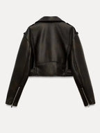 Light Faux Leather Biker Jacket