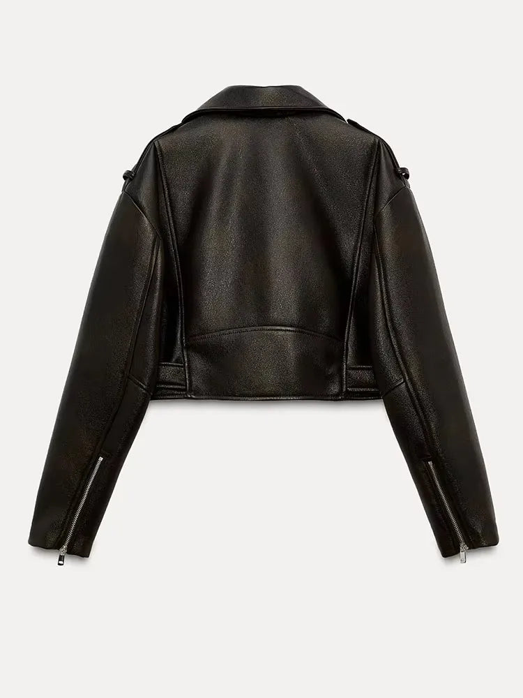 Light Faux Leather Biker Jacket