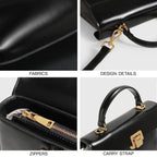 Luxury Genuine Leather Crossbody Bag – Versatile Messenger Handbag with Scarf Decor for Women