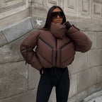 Stand Collar Cotton-Filled Zipper Jacket