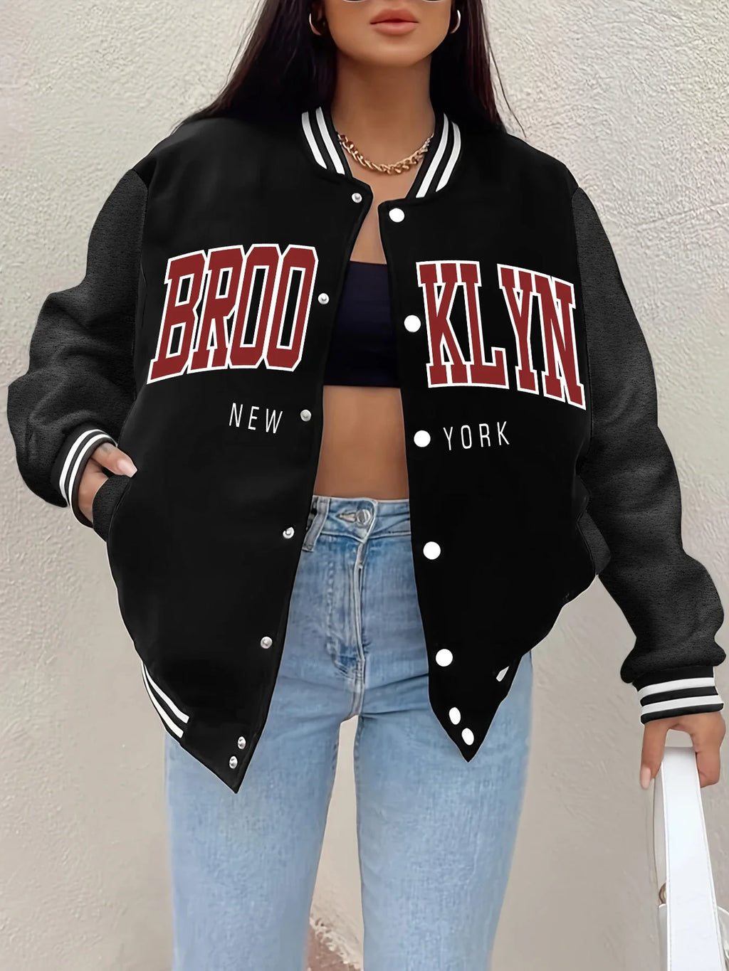 Brooklyn Varsity Jacket – Oversized Baseball College Bomber