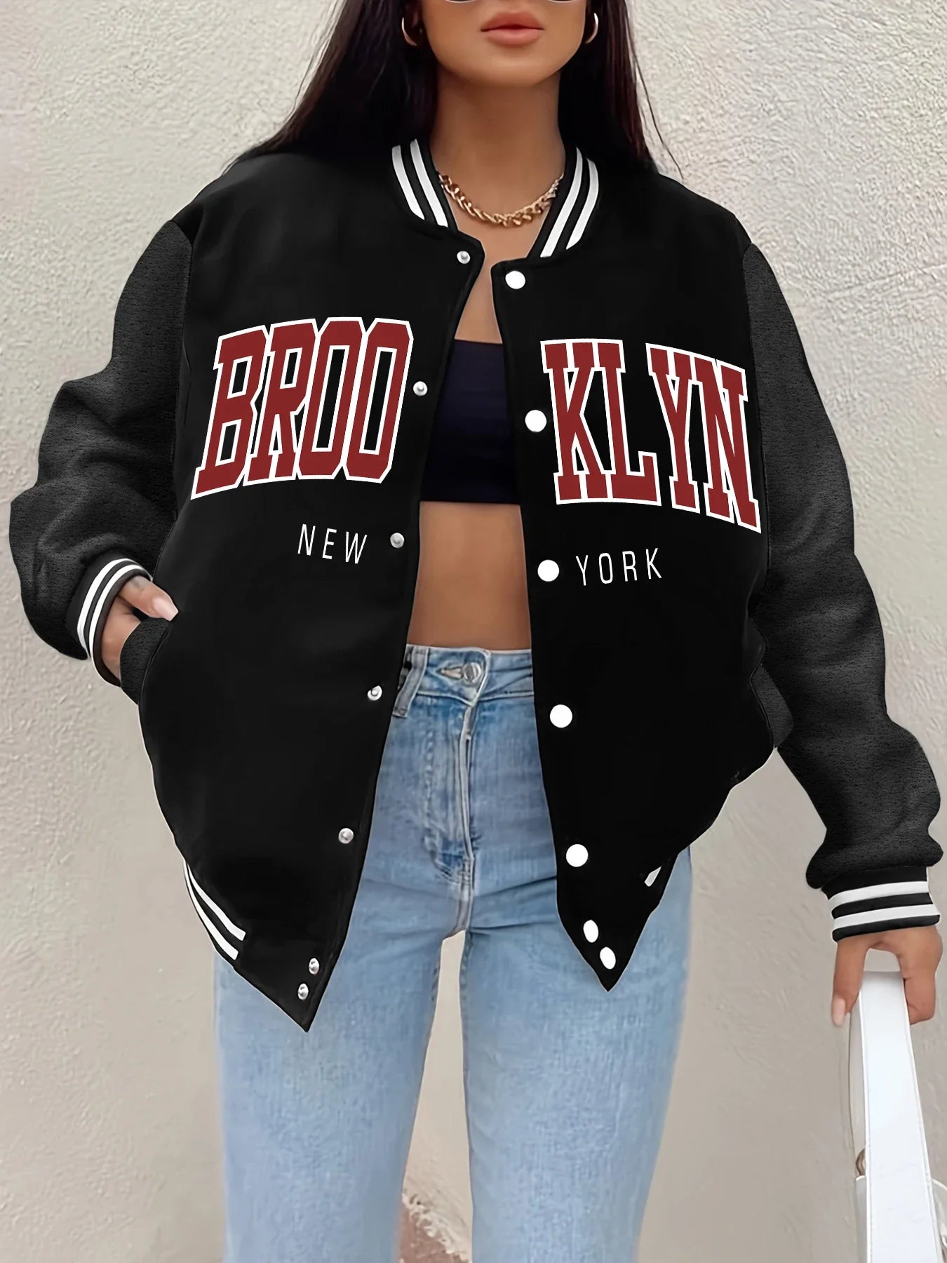 Brooklyn Varsity Jacket – Oversized Baseball College Bomber