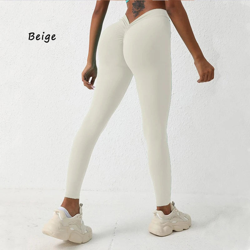 Women’s Scrunch Butt Seamless Leggings – High Waist V-Cut Yoga Pants