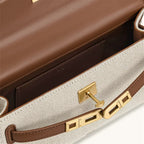 Crocodile-Embossed Leather Square Handbag