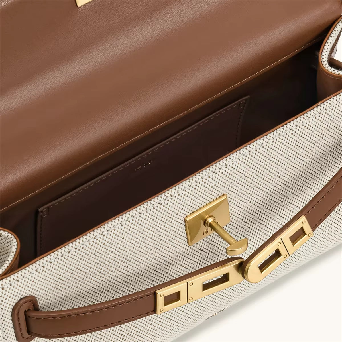 Crocodile-Embossed Leather Square Handbag