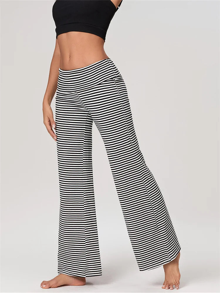 High-Waist FlowFold Flare Pants – Comfy & Stylish Stretch Loungewear