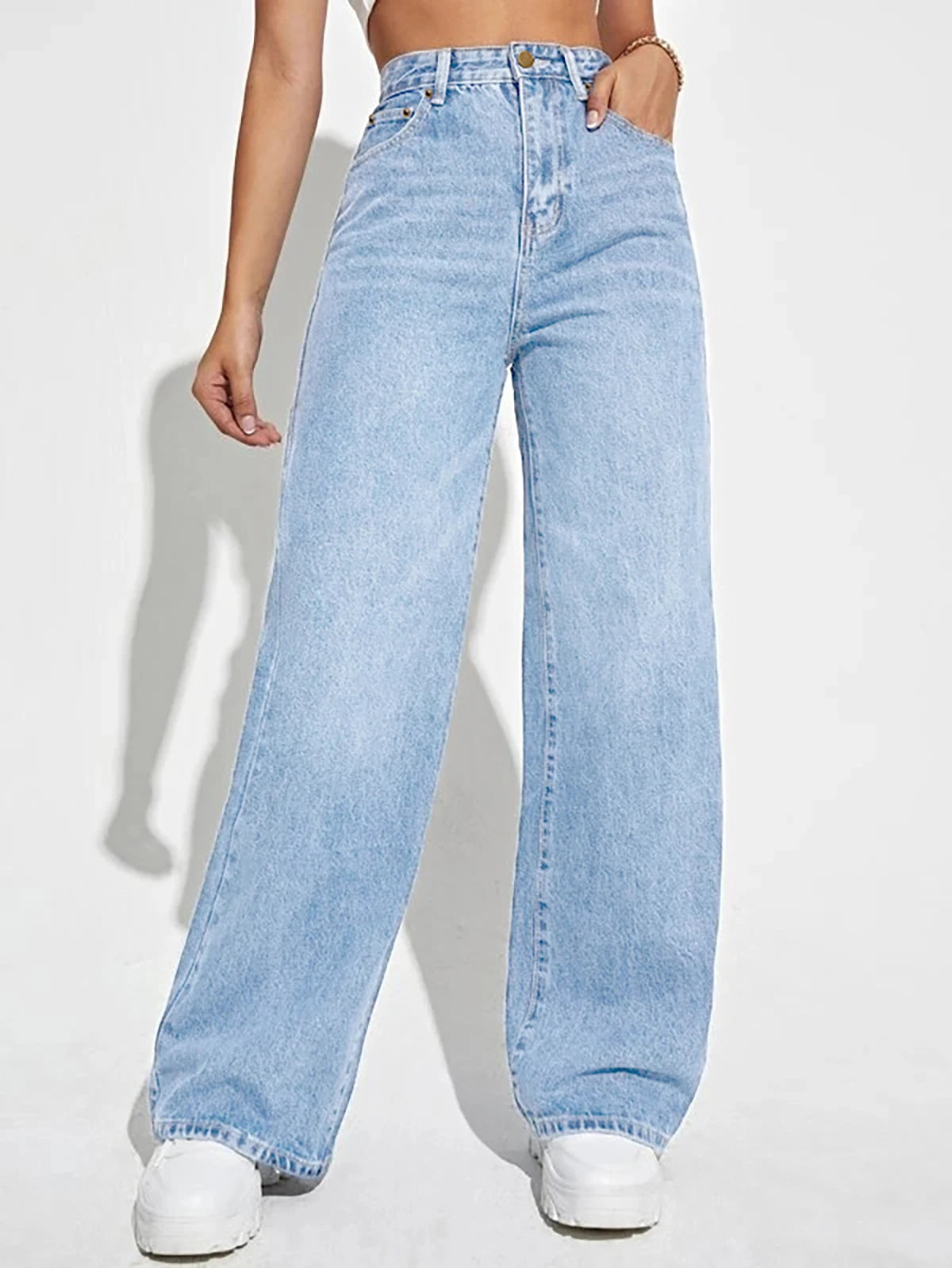 High Rise Wide-Leg Jeans – Classic Relaxed Denim with Retro Vibes“