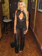 Elegant Hollow Out Lace Jumpsuit