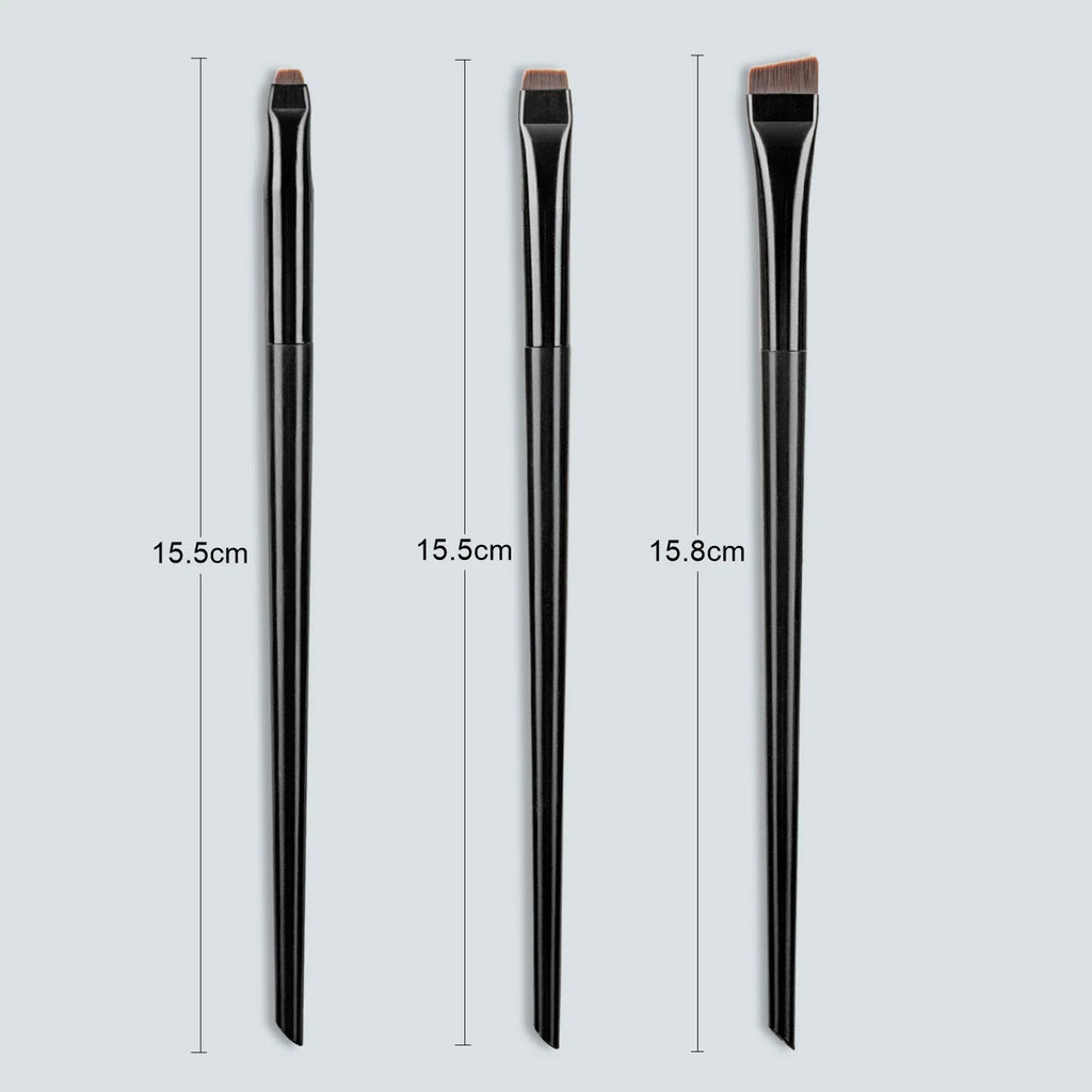 3-Piece Eyeliner & Eyebrow Brush Set – Ultra-Thin, Angled Makeup Brushes with Wooden Handle