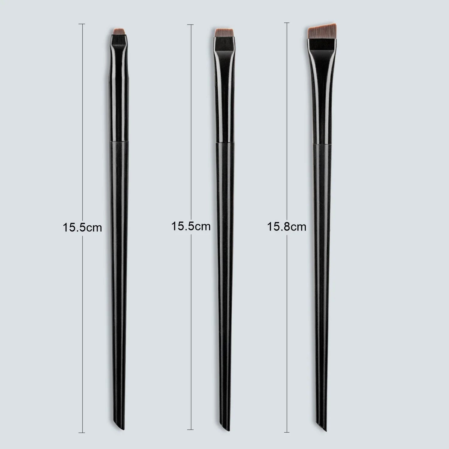 3-Piece Eyeliner & Eyebrow Brush Set – Ultra-Thin, Angled Makeup Brushes with Wooden Handle