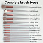 13–16 Pcs Professional Makeup Brush Set – Soft Nylon Foundation & Eyeshadow Blending Tools