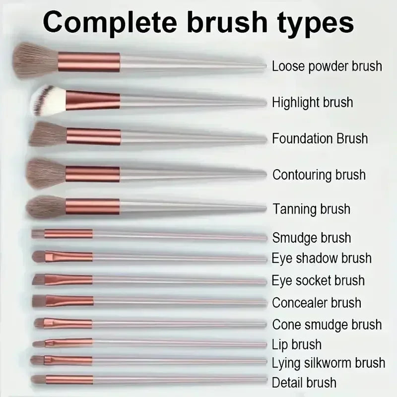 13–16 Pcs Professional Makeup Brush Set – Soft Nylon Foundation & Eyeshadow Blending Tools