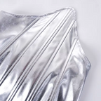 Metallic Corset Top – Strapless Y2K Slim Fit Bustier
